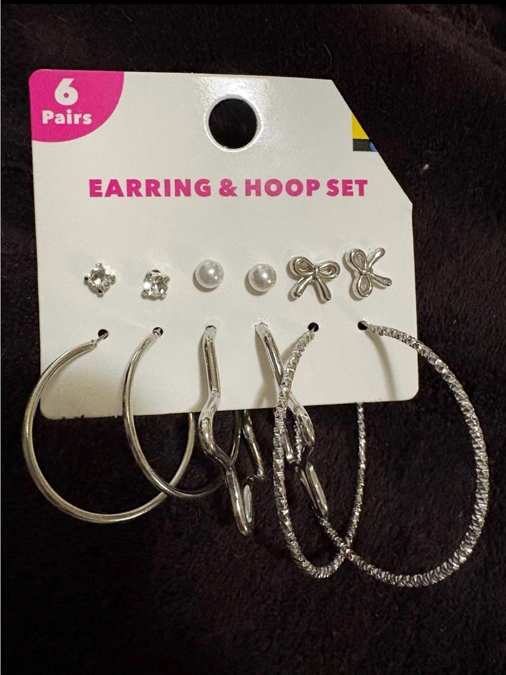 Silver and gold tone Earring & Hoop Set - 12 Pairs